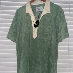 Tambolo Green and Cream Polo Shirt with Relaxed Fit
